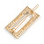 Gold Tone Clear Crystal Cream Faux Pearl Square Hair Slide/ Grip - 60mm Across - view 5