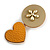 Romantic Gold Tone PU Leather Heart and Flower Hair Beak Clip/ Concord Clip (Mustard Yellow/ Beige) - 60mm L - view 5