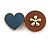 Romantic Gold Tone PU Leather Heart and Flower Hair Beak Clip/ Concord Clip (Blue/ Brown) - 60mm L - view 4