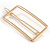 Set Of Twisted Hair Slides and Open Square Hair Slide/ Grip In Gold Tone Metal - view 5