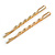 Set Of Twisted Hair Slides and Open Square Hair Slide/ Grip In Gold Tone Metal - view 7
