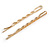 Set Of Twisted Hair Slides and Open Square Hair Slide/ Grip In Gold Tone Metal - view 9
