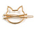 Set Of Twisted Hair Slides and Open Kitty Hair Slide/ Grip In Gold Tone Metal - view 8