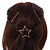 Set Of Twisted Hair Slides and Open Star Hair Slide/ Grip In Gold Tone Metal - view 3