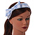 Light Blue/ White Checked Fabric Bow Alice/ Hair Band/ HeadBand - view 3