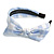 Light Blue/ White Checked Fabric Bow Alice/ Hair Band/ HeadBand - view 5