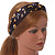 Floral Print Silk Fabric Flex HeadBand/ Head Band in Black/ Yellow/ Grey - view 3