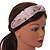 Floral Print Silk Fabric Flex HeadBand/ Head Band in Pink/ Beige/ White - view 4