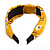 Floral Print Silk Fabric Flex HeadBand/ Head Band in Yellow/ Light Blue/ White - view 5