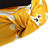 Floral Print Silk Fabric Flex HeadBand/ Head Band in Yellow/ Light Blue/ White - view 4