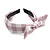 Lilac/ White Checked Fabric Bow Alice/ Hair Band/ HeadBand - view 9
