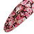 Romantic Floral Acrylic Oval Barrette/ Hair Clip in Pink/ Beige - 90mm Long - view 4