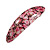 Romantic Floral Acrylic Oval Barrette/ Hair Clip in Pink/ Beige - 90mm Long - view 8