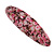 Romantic Floral Acrylic Oval Barrette/ Hair Clip in Pink/ Beige - 90mm Long - view 7