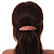 Romantic Floral Acrylic Oval Barrette/ Hair Clip in Orange/ Brown - 90mm Long - view 2
