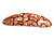 Romantic Floral Acrylic Oval Barrette/ Hair Clip in Orange/ Brown - 90mm Long - view 6