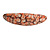 Romantic Floral Acrylic Oval Barrette/ Hair Clip in Orange/ Brown - 90mm Long - view 8