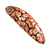 Romantic Floral Acrylic Oval Barrette/ Hair Clip in Orange/ Brown - 90mm Long - view 7