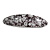 Romantic Floral Acrylic Oval Barrette/ Hair Clip in Black/ White - 90mm Long - view 6