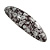 Romantic Floral Acrylic Oval Barrette/ Hair Clip in Black/ White - 90mm Long - view 8