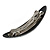 Romantic Floral Acrylic Oval Barrette/ Hair Clip in Black/ White - 90mm Long - view 10