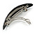 Romantic Floral Acrylic Oval Barrette/ Hair Clip in Black/ White - 90mm Long - view 4