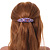 Romantic Floral Acrylic Oval Barrette/ Hair Clip in Purple/ Black/ Brown - 90mm Long - view 2