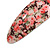 Romantic Floral Acrylic Oval Barrette/ Hair Clip in Pink/ Green/ Black - 90mm Long - view 5