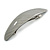 Grey Olive Stripy Print Acrylic Oval Barrette/ Hair Clip In Silver Tone - 90mm Long - view 6