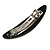 Grey Olive Stripy Print Acrylic Oval Barrette/ Hair Clip In Silver Tone - 90mm Long - view 4