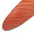 Coral Stripy Print Acrylic Oval Barrette/ Hair Clip In Silver Tone - 90mm Long - view 5