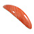Coral Stripy Print Acrylic Oval Barrette/ Hair Clip In Silver Tone - 90mm Long - view 10