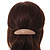 Light Brown Stripy Print Acrylic Oval Barrette/ Hair Clip In Silver Tone - 90mm Long - view 3