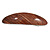 Brown Stripy Print Acrylic Oval Barrette/ Hair Clip In Silver Tone - 90mm Long - view 5