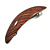 Brown Stripy Print Acrylic Oval Barrette/ Hair Clip In Silver Tone - 90mm Long - view 7