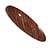 Brown Stripy Print Acrylic Oval Barrette/ Hair Clip In Silver Tone - 90mm Long - view 6