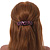Deep Pink/ Black Feather Motif Acrylic Square Barrette/ Hair Clip - 85mm Long - view 2