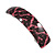 Deep Pink/ Black Feather Motif Acrylic Square Barrette/ Hair Clip - 85mm Long - view 9
