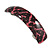 Deep Pink/ Black Feather Motif Acrylic Square Barrette/ Hair Clip - 85mm Long - view 7