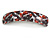 Red/ Black Feather Motif Acrylic Square Barrette/ Hair Clip - 85mm Long - view 7