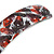 Red/ Black Feather Motif Acrylic Square Barrette/ Hair Clip - 85mm Long - view 6