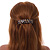 Brown/ Black Feather Motif Acrylic Square Barrette/ Hair Clip - 85mm Long - view 2