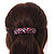 Pink/ Black Feather Motif Acrylic Square Barrette/ Hair Clip - 85mm Long - view 3