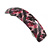 Pink/ Black Feather Motif Acrylic Square Barrette/ Hair Clip - 85mm Long - view 7