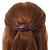 Deep Pink/ Black Feather Motif Acrylic Oval Barrette/ Hair Clip - 95mm Long - view 3