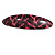 Deep Pink/ Black Feather Motif Acrylic Oval Barrette/ Hair Clip - 95mm Long - view 6