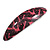Deep Pink/ Black Feather Motif Acrylic Oval Barrette/ Hair Clip - 95mm Long - view 8