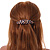 Brown/ Black Feather Motif Acrylic Oval Barrette/ Hair Clip - 95mm Long - view 2