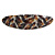 Brown/ Black Feather Motif Acrylic Oval Barrette/ Hair Clip - 95mm Long - view 7