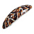 Brown/ Black Feather Motif Acrylic Oval Barrette/ Hair Clip - 95mm Long - view 8
